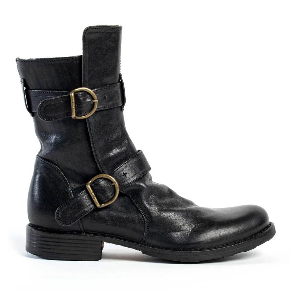 Fiorentini + Baker Eternity 713 Black Leather Biker Boots Size 37 EUC - Picture 1 of 10